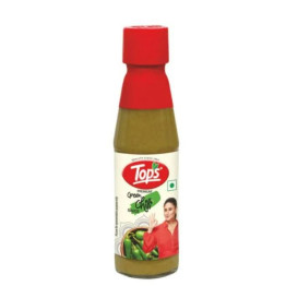 Tops Green Chilli Sauce - 200g. Glass Bottle